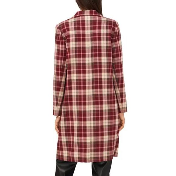 New ~ 1.STATE REVOLVE ~ Women's Multicolor Plaid Long Sleeve Top Coat Size Small - Picture 2 of 8